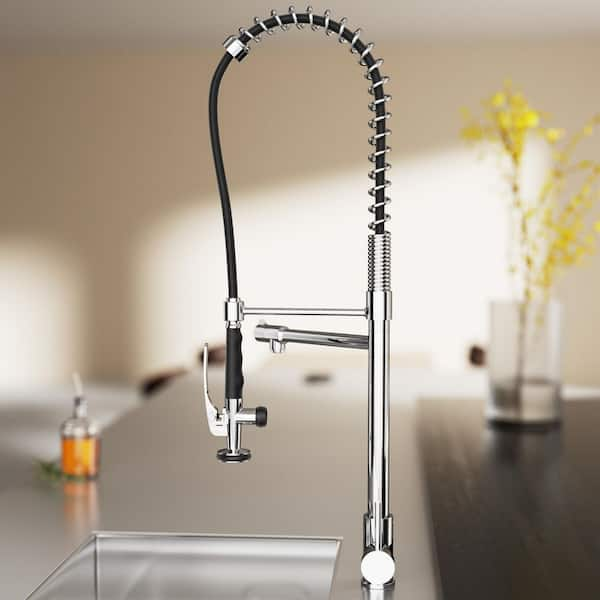 HOMLUX Single-Handle Pull-Down Sprayer Kitchen Faucet with Pot Filler ...