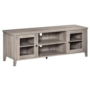 Modern 55 in. Grey TV Stand Fits TV's up to 60 in. with Shelves and Cabinets