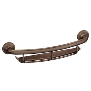 Home Care 16 in. x 1 in. Concealed Screw Grab Bar with Shelf in Old World Bronze
