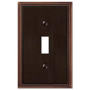 Rhodes 1 Gang Toggle Metal Wall Plate - Aged Bronze