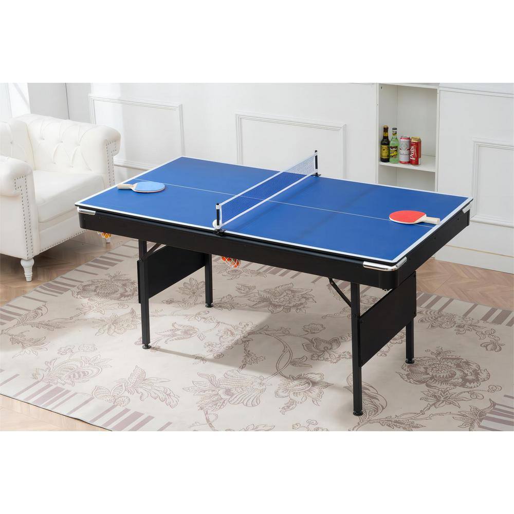Green Foldable 3-in-1 Pool and Ping Pong Table