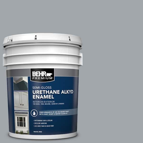 5 gal. #PPU26-19 Chance of Rain Urethane Alkyd Semi-Gloss Enamel Interior/Exterior Paint