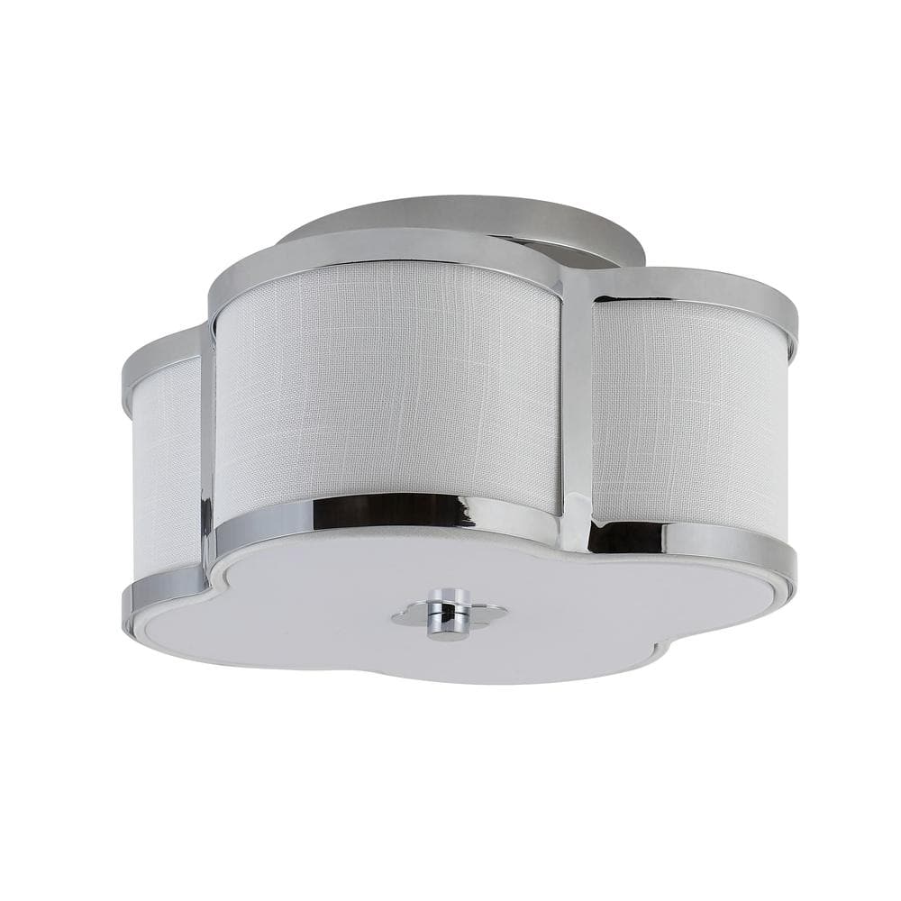 Modern Chrome Glass LED Flush Mount Chandelier, 13"