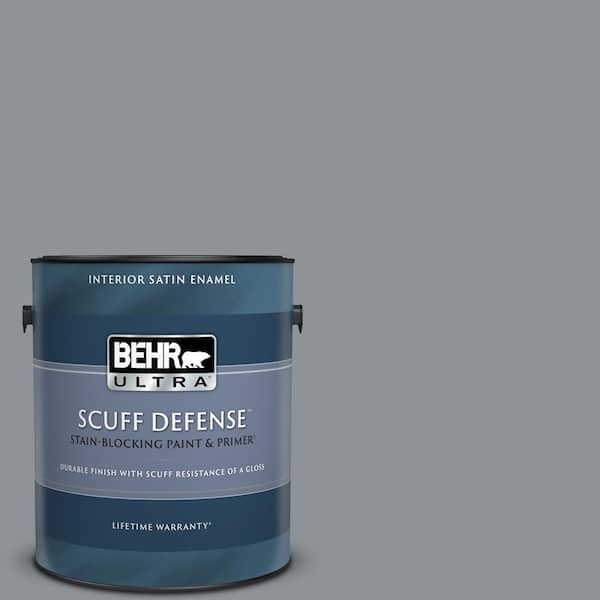 BEHR ULTRA 1 gal. #PPU18-04 Dark Pewter Extra Durable Satin Enamel Interior Paint & Primer