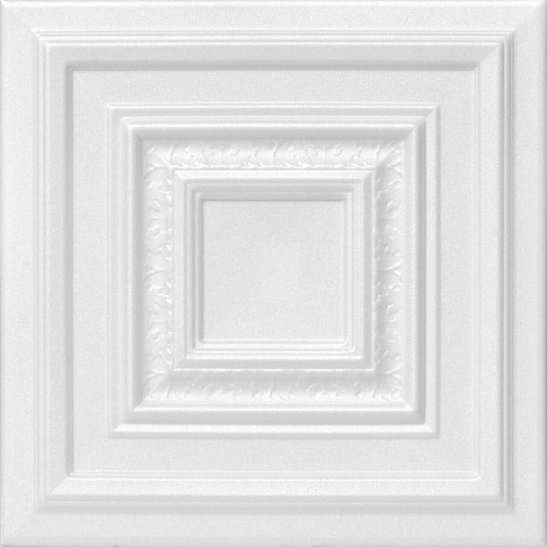 R104 - Bead Board Foam Glue-up Ceiling Tile in Plain White (21.6 Sq.ft /  Pack) - 8 Pieces 