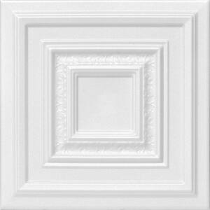 Chestnut Grove Plain White 1.6 ft. x 1.6 ft. Decorative Foam Glue Up Ceiling Tile (259.2 sq. ft./case)
