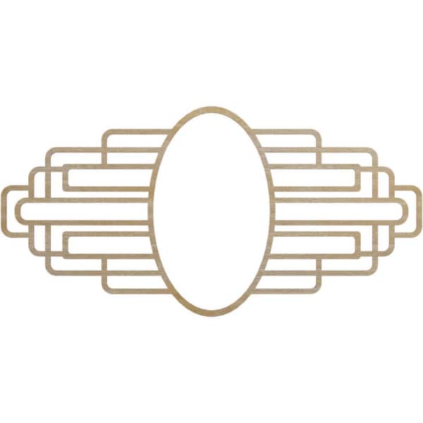 Ekena Millwork 40 in. x 20 in. x 1/4 in. Elizabeth Wood Fretwork Pierced Ceiling Medallion, Hickory