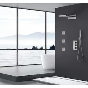 4-Spray Wall Bar Shower Kit with Hand Shower and 3 Body Sprays in Brushed Nickel