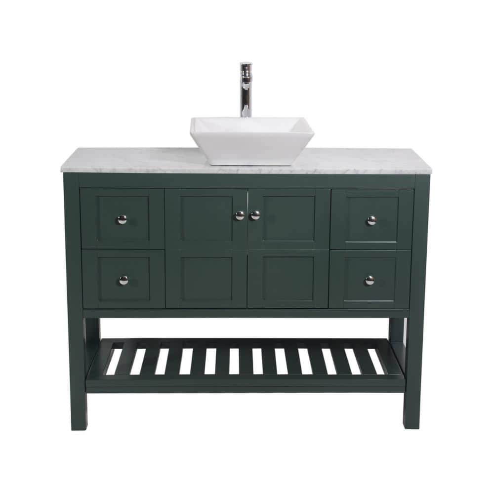 Manhattan 48 in. W x 18 in. D x 41 in. H Single Sink Bath Vanity in Green w