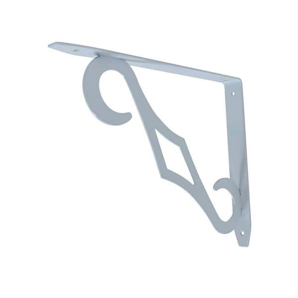 9. 7in x 7. 7in, White Steel Colonial Decorative Shelf Bracket