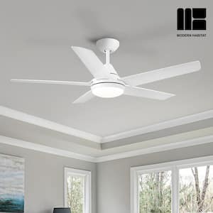 SkyView 48 in. Indoor White Ceiling Fan with LED Light Bulbs and Remote Control