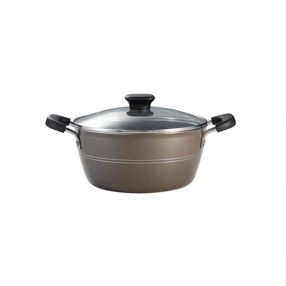 Hazelnut Aluminum Non-Stick 4.5 Quart Dutch Oven with Glass Lid