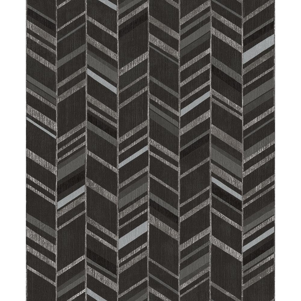 Special FX 2 Collection Black Glitter Chevron Design Vinyl on Non-Woven Non