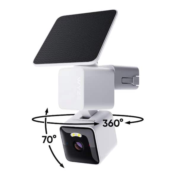 Solar Cam Pan 2K HD, Smart Security Camera with Solar Charging, Pan/Tilt, Color Night Vision, Spotlight and Siren, White