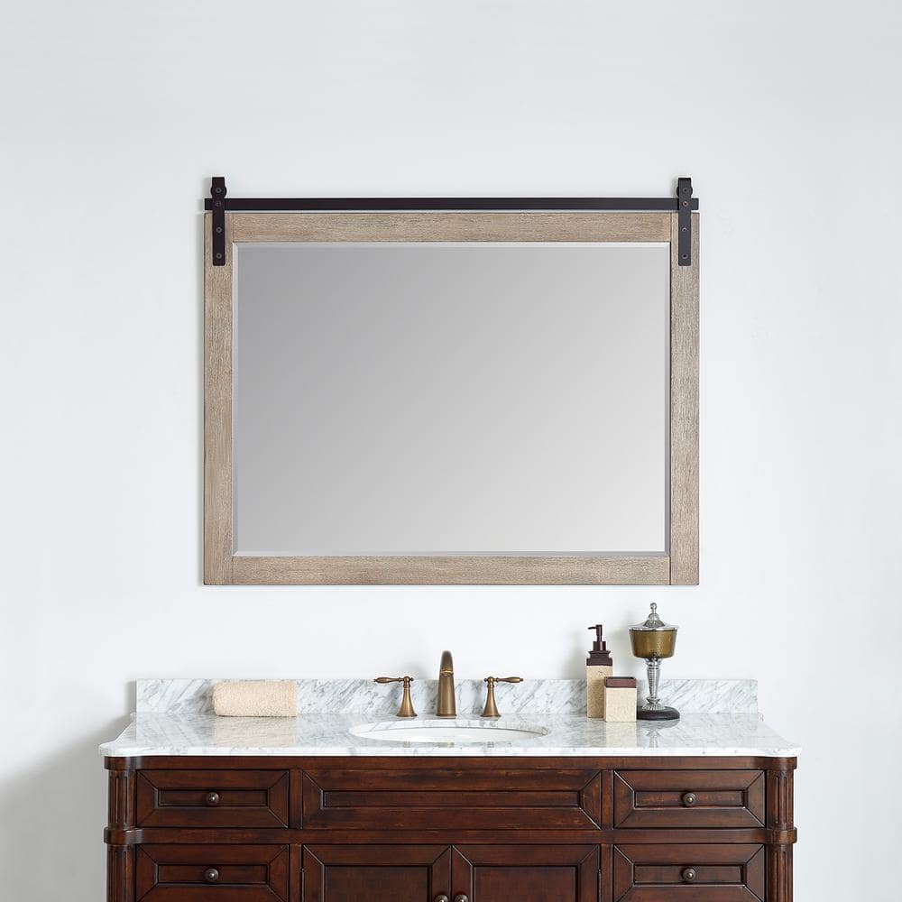 Cortes 48 in. W x 39.4 in. H Rectangular Framed Wall Bathroom Vanity Mirror in Grey price history on PriceWatchPro