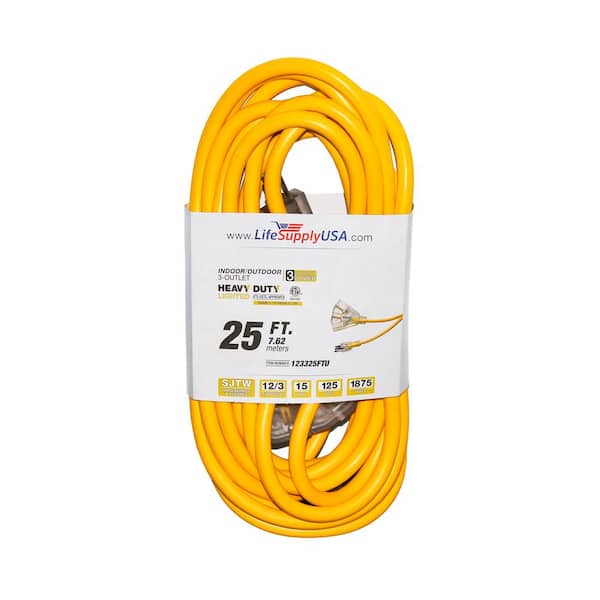 Premium Grade Extension Cord 25 ft 12/3 SJEOW – Maktig