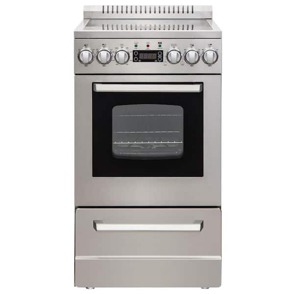 Avanti 24-in 4 Burners 2.6-cu ft Freestanding Electric Range (Stainless  Steel) in the Single Oven Electric Ranges department at