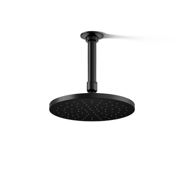 KOHLER Contemporary 1-Spray Patterns 8 in. Single Ceiling Mount Rain Fixed Shower Head in Matte Black