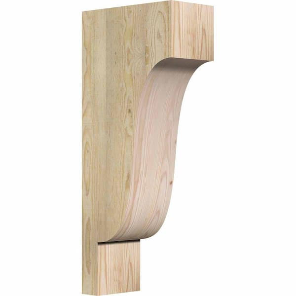 Ekena Millwork 6 in. x 12 in. x 28 in. Douglas Fir Newport Rough Sawn Corbel