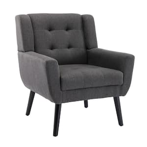 29.5 in. W 2 Seat Square Arm Velvet Straight Sofa in Dark Gray