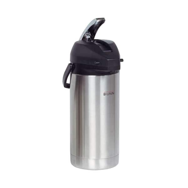 OUKANING 4L Air Pot Insulated Stainless Steel Thermal Coffee Carafe  Dispenser 135 oz w/Pump-action Lid 