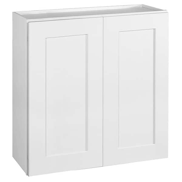 Brookings Solid Wood Assembled Shaker 30 in. x 30 in. x 12 in. 2 Door Wall Kitchen Cabinet W3030 in White