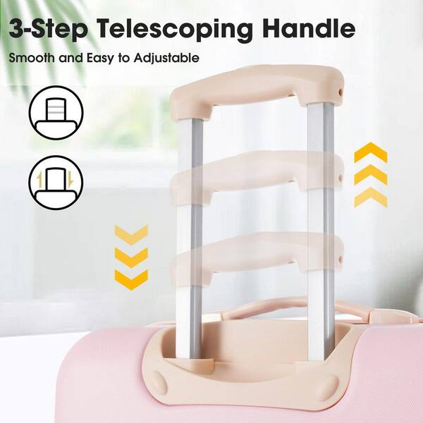 LIVACA 2-Piece Light Pink ABS Plastic Hardshell Lightweight ABS