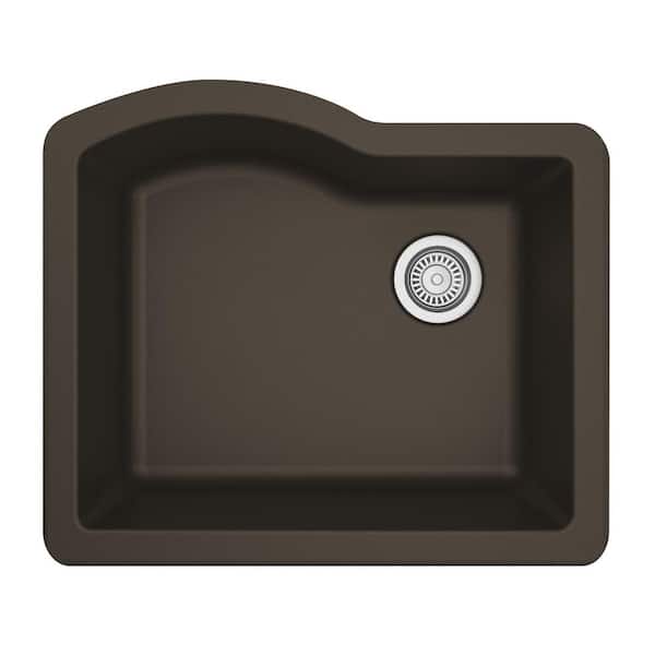Undermount Quartz/Granite Composite 24 in. Single Bowl Kitchen Sink in Brown