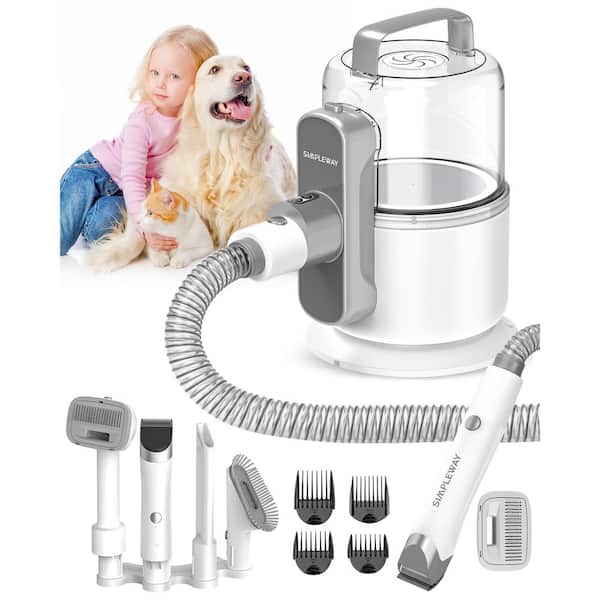 Teendow 5-in-1 Pet Grooming Vacuum Kit for Brushing, De-Shedding, Clipping, Collecting and Cleaning