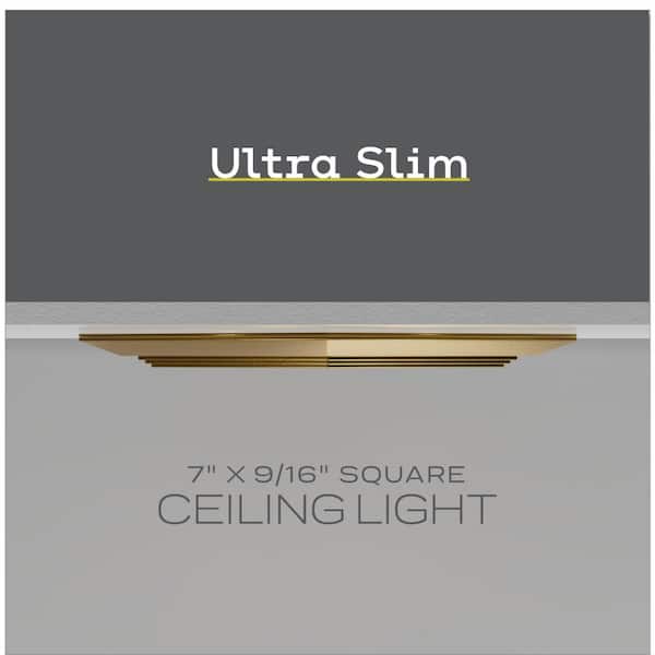 NEXT GLOW Ultra-Slim Luxurious Edge-Lit 7 in. Square Brass NEXT GLOW Ultra-Slim Luxurious Edge-Lit 7 in. Square Brass