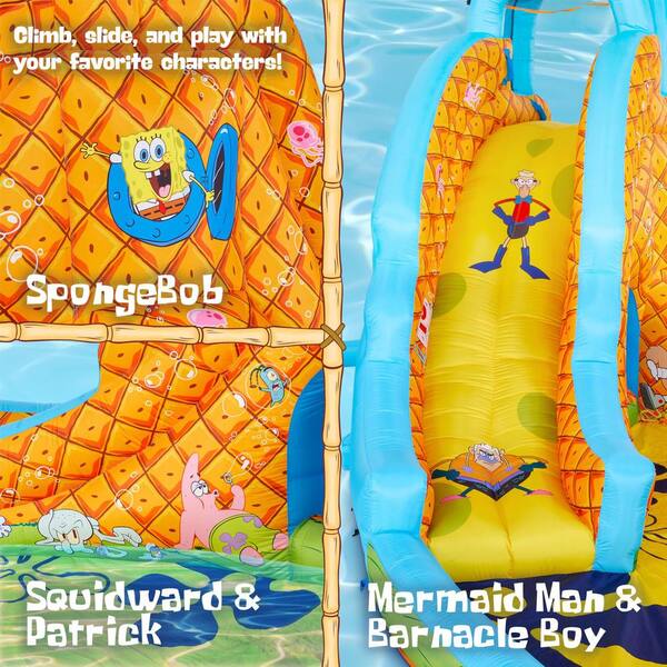 ソルトウォーターフィッシングのDVD SUNNY & FUN SpongeBob Slide 'N Spray Inflatable Water Slide