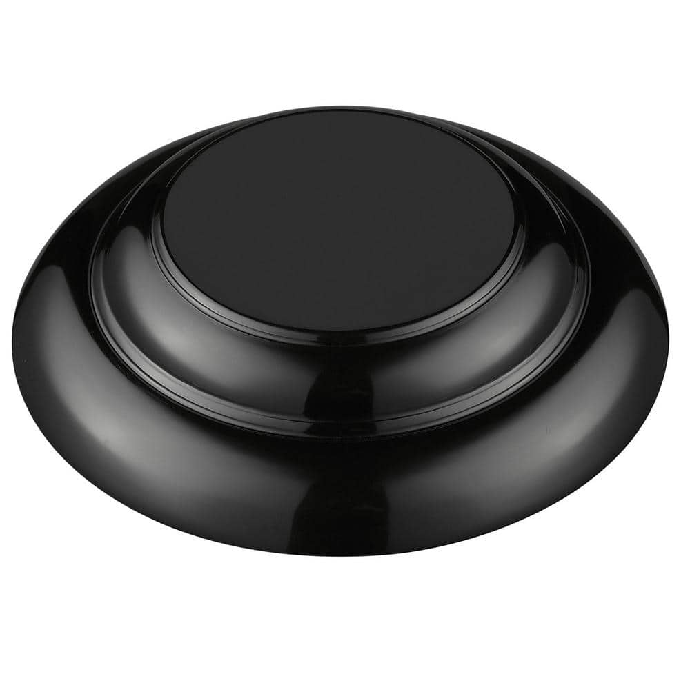 Transitional Matte Black Glass Flush Mount Light 9x12 in