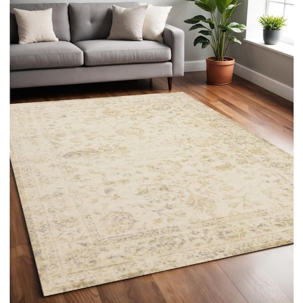 Beige  5 x 8 ft. Woven Abstract Rectangle Indoor Area Rug