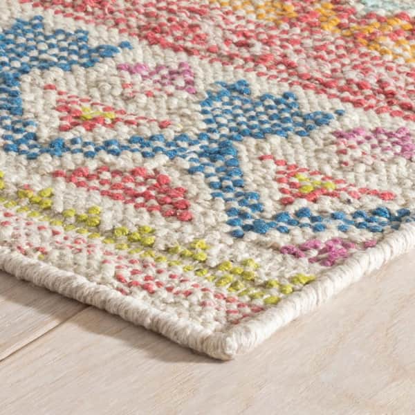 Stony Brook Hand Loom Knotted Cotton Multi 9 ft. x 12 ft. Indoor Area Rug