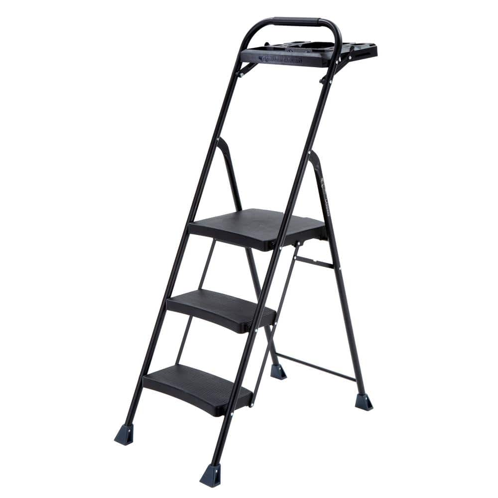 Gorilla Ladders 3 Step Steel Step Stool Pro Grade Project Ladder With