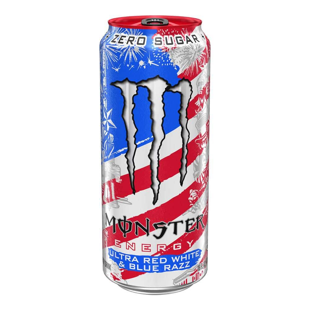 Monster Ultra Zero Red White and Blue Razz 16 fl. oz. 070847900269
