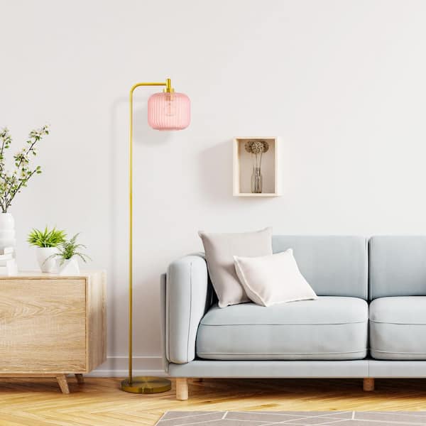 River of Goods Elaine 62.75 in. Brushed Gold-Colored Floor Lamp
