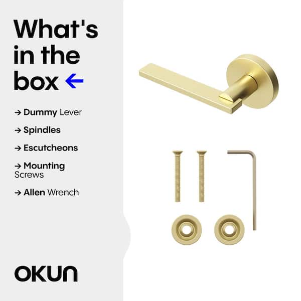 Okun Valli Metal Brushed Champagne Gold Dummy Door Handle with