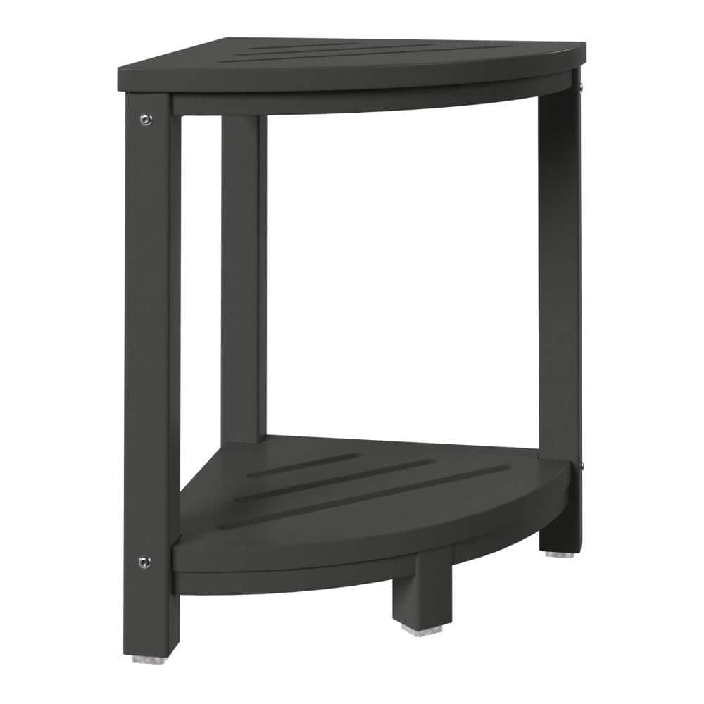 Anapolis Waterproof HDPE Poly Plastic Compact 2-Tier Shower Stool Corner Shelf Bathroom Storage Rack, Gray price history on PriceWatchPro