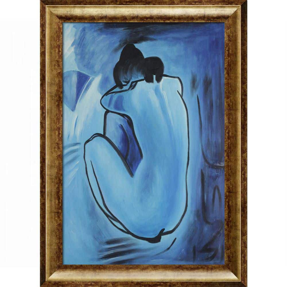 La Pastiche Blue Nude By Pablo Picasso Athenian Gold King Framed Abstract Oil Painting Art Print