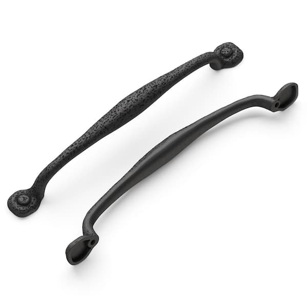 Refined Rustic Collection 12 Inch Center to Center Black Iron Finish Appliance Pull (5 Pack)