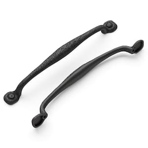 Refined Rustic 12 in. Center to Center Black Iron Appliance Pull (5-Pack)