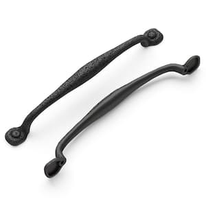 Refined Rustic 12 in. Modern Black Iron Cabinet Appliance Pull Handle for Kitchen, Furniture Easy Installation (1-Pack)