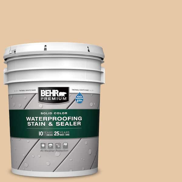 5 gal. #SC-133 Yellow Cream Solid Color Waterproofing Exterior Wood Stain and Sealer