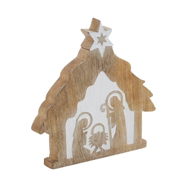 8 in. Natural Wooden Christmas Nativity Scene – Star of Bethlehem
