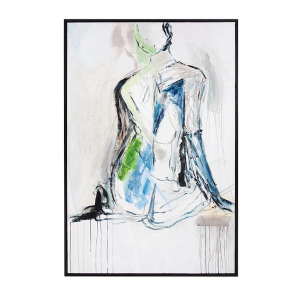Marley Forrest Glamour Pose Floater Frame Abstract Wall Art 62 in. x 42 in.