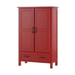 Chili Red Wood Kitchen Pantry (30 in. W x 47 in. H)