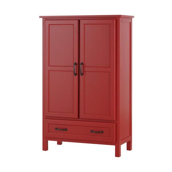 Chili Red Wood Kitchen Pantry (30 in. W x 47 in. H)
