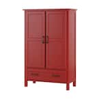 Chili Red Wood Kitchen Pantry (30 in. W x 47 in. H)