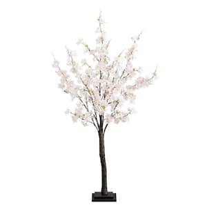 4 ft. Lighted Artificial Cherry Blossom Tree with 210 Warm White LED Lights